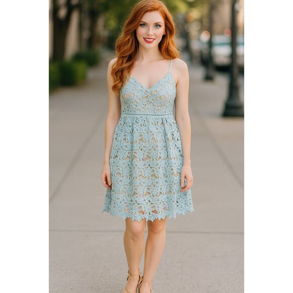 NWT City Chic Sky Blue So Fancy Dress - Size S/16 - Picture 1 of 16